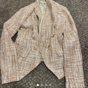 Pink and Gold Tweed blazer and skirt set